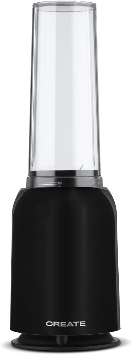 CREATE/MOI STUDIO/Batidora de vaso negro/Tritura y emulsiona, para smoothies y batidos, vaso 400 ml, individual, libre de BPA, portátil, cuchillas de acero inoxidable, 230W