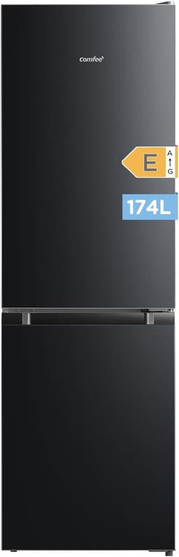 Comfee' 174L Refrigerador con Congelador, Tecnología Low Frost, Negro [Clase de eficiencia energética E]