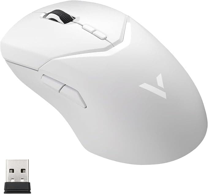 Rapoo VT9Pro Ratón Gaming Inalámbrico, Sensor Paw 3398, 26000 dpi, 1 ms Respuesta, Súper Ligero, hasta 160 Horas de Batería, 10 Botones Programables, Memoría Integrada, Blanco