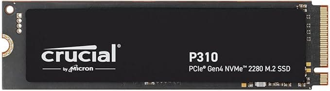 Crucial P310 SSD 1TB PCIe Gen4 NVMe M.2 2280, Disco Interno, hasta 7.100 MB/s, Compatible con Ordenador Portátil y de Sobremesa & Consolas de Juegos Portátiles - CT1000P310SSD801