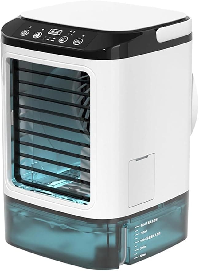Enfriador de aire, mini ventilador portátil de aire acondicionado, humidificador de aire evaporativo silencioso, unidad de aire acondicionado, enfriador de aire de escritorio 3 en 1, 3 velocidades de