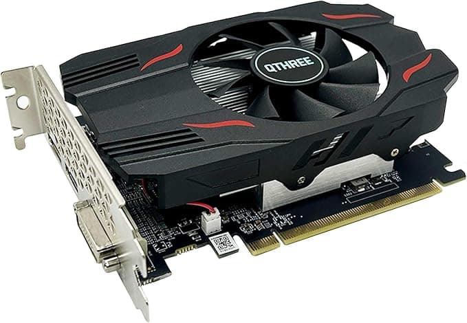 QTHREE Radeon RX 560 Tarjeta Grafica, 4GB GDDR5 128-bit, HDMI, DisplayPort, DVI, Tarjeta de Vídeo PC, GPU, Video Card, PCI Express x8, DirectX 12