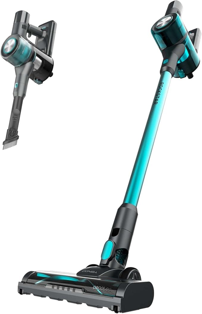 Cecotec Aspiradora Escoba sin Cable Conga Rockstar P50 X-Treme. 80AW, 20000Pa, Motor BDLC con 265W, Autonomía 50mins en Modo Eco, Cepillo Mixto con HairOut, Antienredos, Depósito XXL