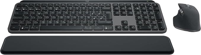 Logitech MX Keys S Combo - Teclado y Ratón Inalámbricos con Apoyo | Iluminación, Desplazamiento Rápido, Bluetooth, USB C, para Windows/Linux/Chrome/Mac, QWERTY Español - Grafito