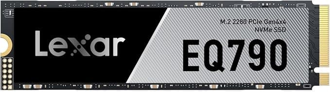 Lexar EQ790 1TB SSD M.2 2280 PCIe Gen4x4 NVMe 1.4 SSD Interno, Velocidad hasta 7000 MB/s, para Cargas de Trabajo Intensivas y Juegos de PC PS5, Unidad de Estado Sólido Interna de Alto Rendimiento