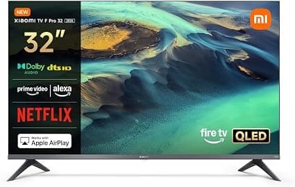 XIAOMI TV F Pro 32 Pulgadas (81 cm), QLED Smart TV, Fire OS7, L32MB-FPEU | Alexa Voice Control, Dolby Audio, DTS Virtual:X, DTS-HD, Compatible with Apple AirPlay