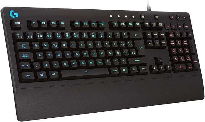 Logitech G G213 Prodigy Teclado Gaming | RGB LIGHTSYNC, retroiluminadas, resistente a salpicaduras, personalizables, controles multimedia, QWERTY ES - Negro