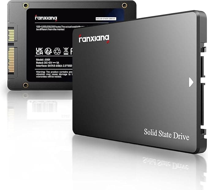 fanxiang S101 SSD 1TB- SATA III 6 GB/s, Disco Duro ssd 1tb, 2,5 Pulgadas-Velocidad de Lectura 550 MB/s, para Ordenadores de Escritorio y portátiles (Negro) | 500MB/s de escritura, 6 Gb/s, caché SLC, d