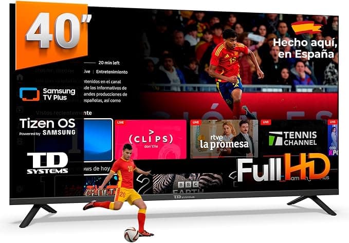 TD Systems - Smart TV 40 Pulgadas Full HD con Tizen OS 8.0 Powered by Samsung, Televisión HDR10 con Sintonizador Triple, Televisores del 2026 | PRIME40C22TIZEN