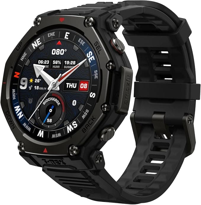 Amazfit T-Rex 3 Pro Reloj Inteligente Deportivo para Hombre, Pantalla AMOLED de Zafiro, Bisel de Titanio, GPS de Banda Dual, Mapas Sin Conexión, Linterna Incorporada, para Android iPhone