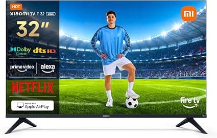 XIAOMI TV F 32, 32 Pulgadas (81 cm), HD, Smart TV, Fire OS7, Control por Voz Alexa, Dolby Audio™, DTS Virtual:X, DTS-HD, Compatible con Apple AirPlay