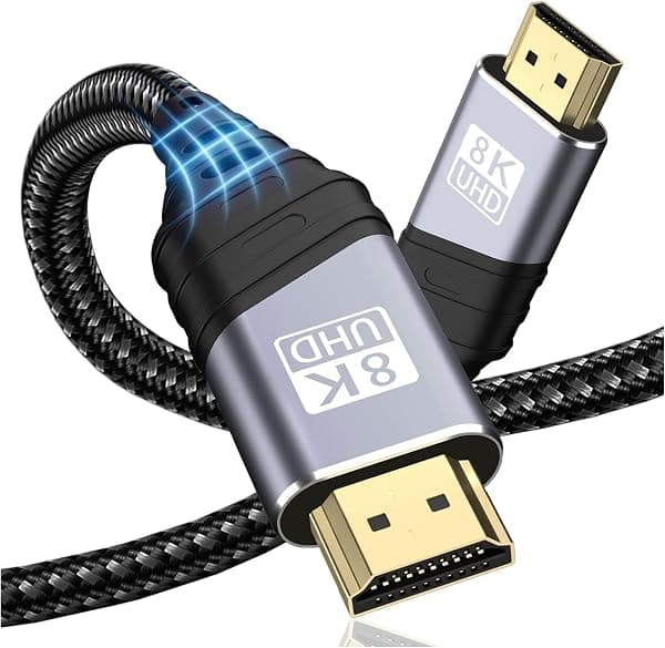 Cable HDMI 2.1, Cable HDMI 8K de Alta Velocidad Ultra HD 48Gbps 8K@60Hz 4K@120Hz 7680P eARC HDCP 2.2&2.3 DTS:X Compatible con HDTV, PS5/4/3, Xbox Series X/S, Monitor Mehr (1M)