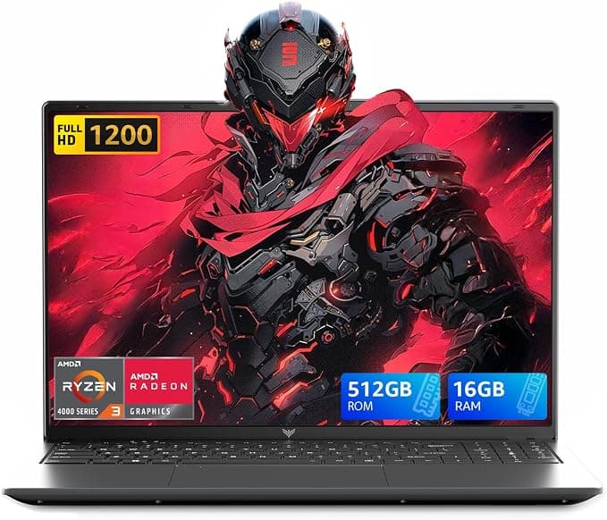 16" FHD Ordenador Portátil, Ryzen 4300U(Superar N95/3500U), hasta 3,7 GHz | ACEMAGIC Portatil 16GB DDR4 RAM 512GB SSD Expansión 2TB, 180° Plegable, HDMI, Typo C, Laptop Oficina Estudiar Domésticos