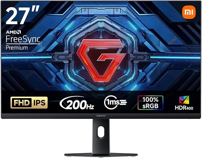 XIAOMI G27i 2026 Monitor Gaming de 27 Pulgadas, 200Hz, 1ms GTG, FreeSync Premium, HDR400, Fast IPS, 100% sRGB, 95% DCI-P3,Certificación TÜV Low Blue Light (1920 x 1080/HDMI 2.0/DP 1.4)