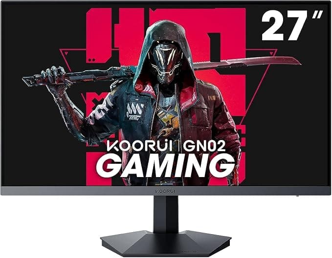 KOORUI Monitor 27 Pulgadas,Monitor Gaming 240Hz, Pantalla Ordenador FHD, 1ms, Adaptive Sync (1920 x 1080p, DCI-P3 90%, SRGB 100%, HDMI, DisplayPort, VESA 75x75)