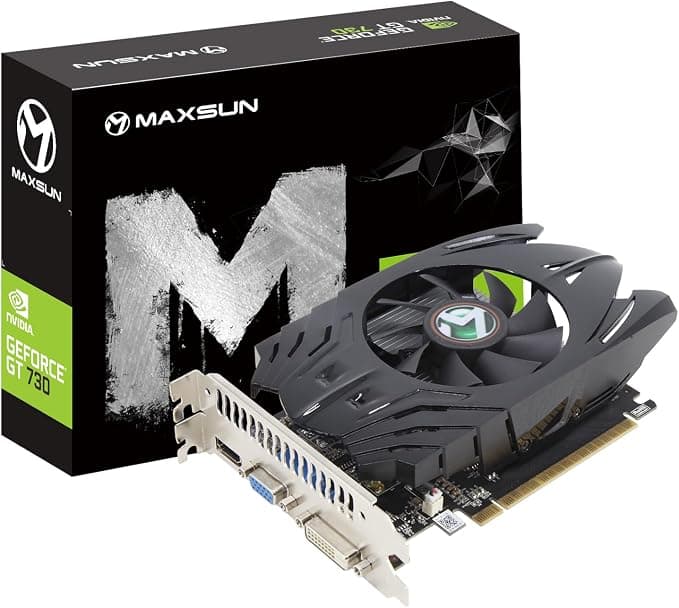 maxsun GeForce GT 730 - Tarjeta gráfica de Video GPU para Ordenador (4G GDDR3, ITX, PCI Express, DVI-I, HDMI, VGA 4K)