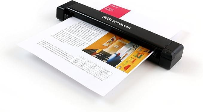 IRIScan Express escáner portátil A4 Color-v4 8PPM: Editor PDF Gratuito, simplex, USB, escaneo a Word, Excel, Tarjetas de Visita a Outlook, Fotos, Recibos, Windows