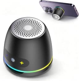 IKT Mini Altavoz Bluetooth magnético, Altavoz Bluetooth Portátil Pequeño con Soporte para Móvil, 10 Horas de Reproducción, Altavoz magnético Interno de 5 W, Estéreo TWS, luz RGB