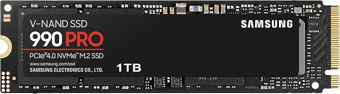 SAMSUNG Unidad de estado sólido 990 Pro M.2 1000 GB PCI Express 4.0 V-NAND MLC NVMe, negro, MZ-V9P1T0BW