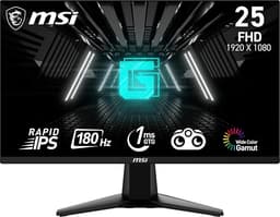 MSI G255F - Monitor Gaming de 24.5", FHD (1920x1080), 180 Hz / 1ms, Adaptive-Sync, Display Port 1.2a, HDMI 2.0b, Negro