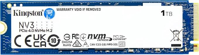 Kingston NV3 NVMe PCIe 4.0 SSD Interno 1TB M.2 2280-SNV3S/1000G