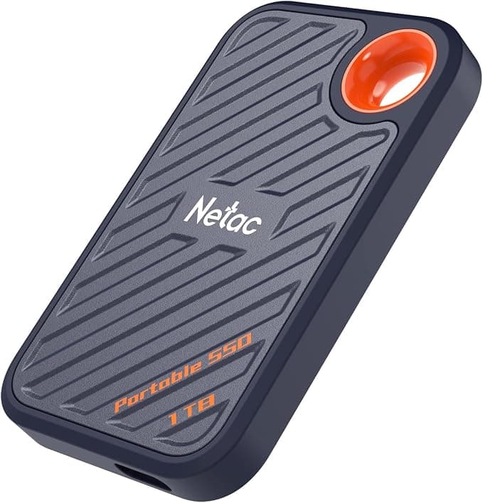 Netac ZX20 Extreme 1TB Portable NVMe SSD USB 3.2 Gen 2x2 hasta 2000MB/s de Lectura y 1700MB/s de Escritura Win To Go Resistente al Polvo Negro