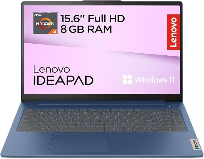 Lenovo IdeaPad Slim 3 Gen 8 - Ordenador Portátil 15.6" FHD (AMD Ryzen 3 30, Radeon 610M Graphics, 8 GB RAM, 512 GB SSD, USB-C, Wi-Fi 6, Windows 11 Home) Teclado QWERTY Español, Azul Abismo