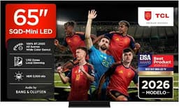 TCL 65C7L 65 Pulgadas SQD-Mini LED 4K HDR10+ Smart TV, 3.000 Nits | 1.152 Zonas de Atenuación, Dolby Vision IQ & Atmos, Audio by Bang & Olufsen, Game Master, 144Hz VRR, Apple AirPlay 2