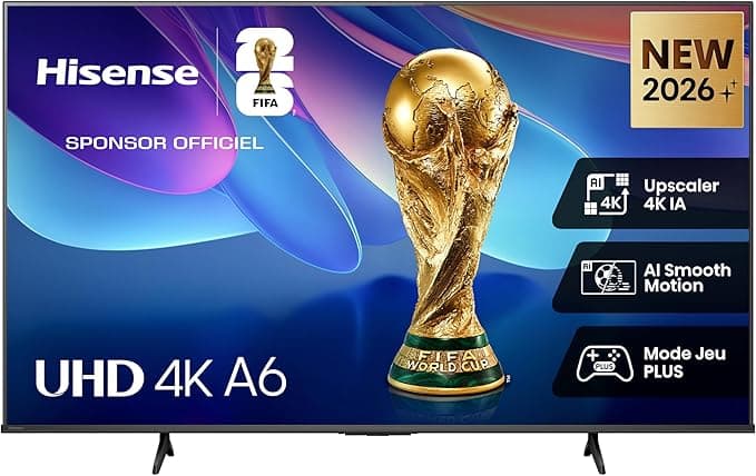 Hisense 50A6S - UHD 4K Smart TV 50 Pulgadas, Escalador IA 4K, Smooth Motion IA, Modo Juego Plus, Dolby Vision, Control por Voz, Filmmaker Mode, Airplay