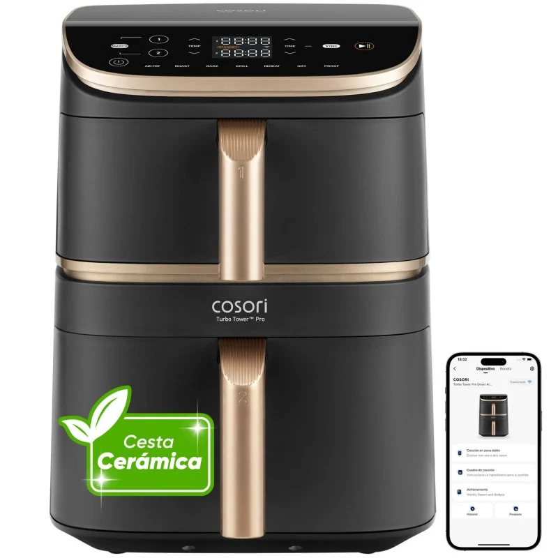 Cosori Turbo Tower Pro Smart Chef Edition Freidora de Aire 10.8L WiFi Negra