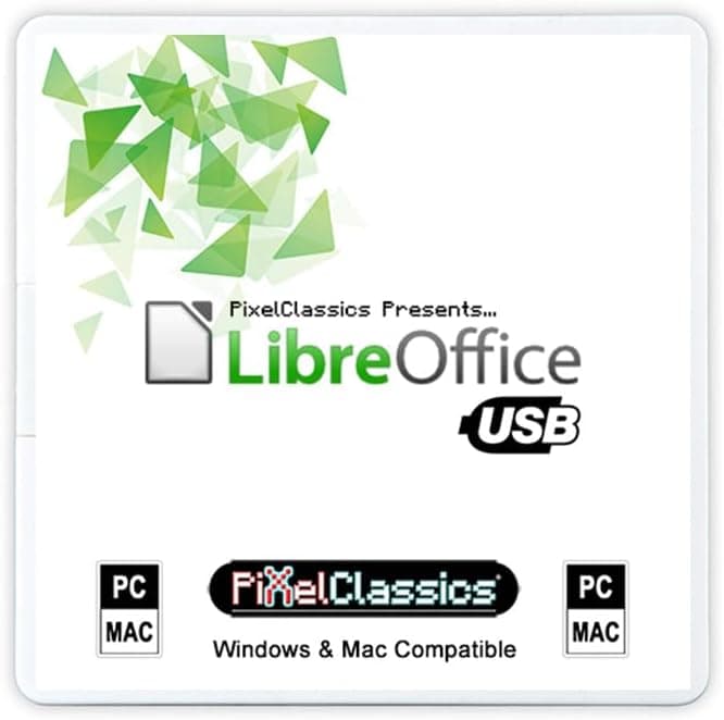 LibreOffice 2026 Paquete Office en memoria USB | Compatible con Microsoft Office Word, Excel y PowerPoint | Para uso personal, hogar y profesional | Licencia de por vida | PC Windows 11, 10 y Mac