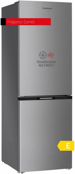 Corbero - Frigorífico Combi | CCH324EX | No Frost | 293L | 186 cm | Cajón Crisper | Estantes de cristal ajustables | Hueveras y Cubiteras | Luz Led | Inox