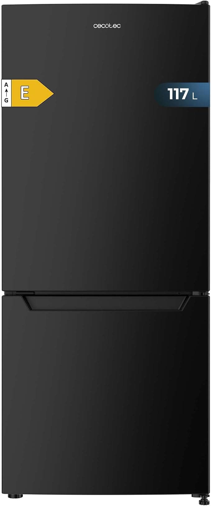 Cecotec Frigorífico Combi No Frost Bolero CoolMarket Combi 117 DF Black E. Frigorífico combi negro, 117L, Defrost, clase E y modo Fast Freezing