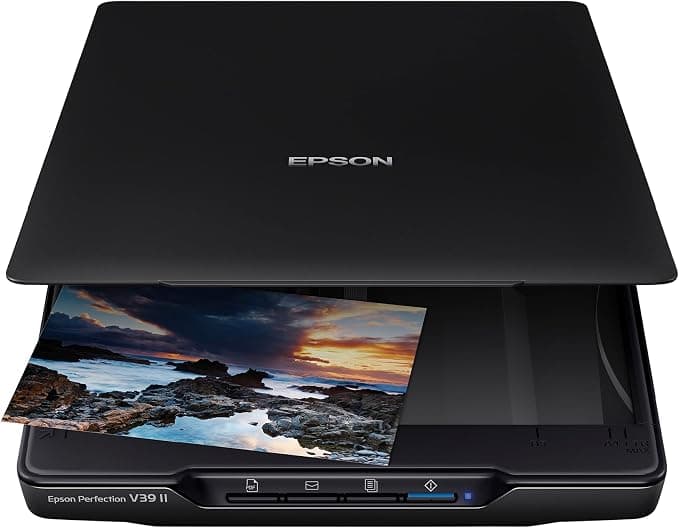 Epson Perfection V39II - Escáner fotográfico y de Documentos (resolución óptica de escáner de 4800 PPP, A4, USB), Color Negro