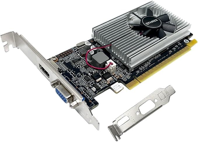 QTHREE Geforce GT 210 1G GDDR3 64-bit Tarjeta Grafica, 1x HDMI, 1x VGA | Low Profile, Compatible with Windows 7, 8, 10, XP, 20W Power