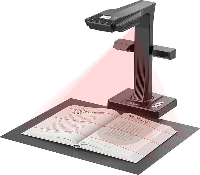 Escáner de Libros CZUR ET16 Plus: escáner Profesional de Documentos con 16 MP, 250 dpi, aplanamiento automático, tamaño A3, Ideal para bibliotecas y escuelas. Compatible con HDMI, Windows y macOS
