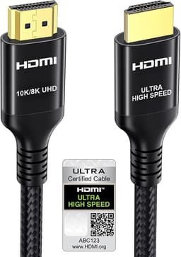 Etseinri 10K 8K 4K HDMI 2.1 Cable 3 Metros Certificado Alta Velocidad | Cable HDMI 48Gbps 4K@240/165/144/120/60Hz 0.01ms eARC VRR HDR10+ para Monitor de Proyector Barra de Sonido Portátil
