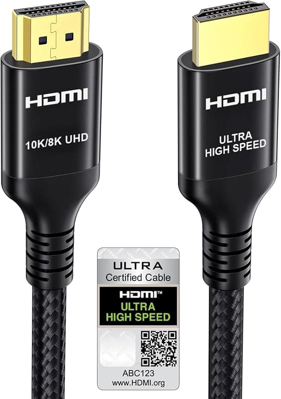 Etseinri 10K 8K 4K HDMI 2.1 Cable 3 Metros Certificado Alta Velocidad | Cable HDMI 48Gbps 4K@240/165/144/120/60Hz 0.01ms eARC VRR HDR10+ para Monitor de Proyector Barra de Sonido Portátil