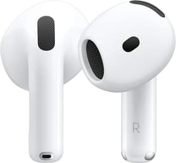 Apple AirPods 4, Auriculares inalámbricos, Bluetooth, con Audio Espacial Personalizado, Resistentes al Agua y el Sudor, Estuche de Carga USB-C, Chip H2 y hasta 24 Horas de autonomía
