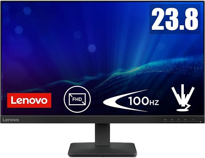 Lenovo L24-4e - Monitor FHD 23.8" (IPS, 1920x1080, Tasa de Refresco 48 Hz – 100 Hz, Tiempo de Respuesta de 4 ms, HDMI 1.4, VGA, VESA 100 x 100 mm) Soporte de Inclinación, Negro