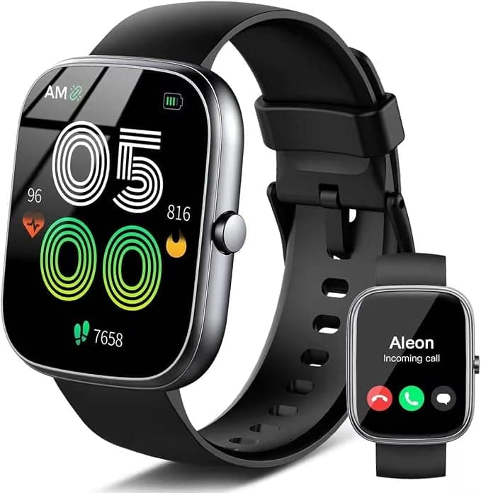 Reloj Inteligente Hombre Mujer, Smartwatch con Pulsómetro, 1.91" HD Smart Watch con Llamadas Bluetooth, Monitor de Sueño, 100+ Modos Deportes, Reloj Inteligente Impermeable IP68 para Android iOS.