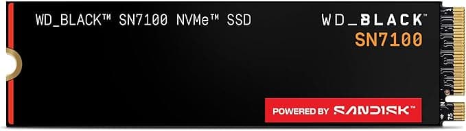 WD_Black SN7100 NVMe SSD 1TB (Velocidades hasta 7250/6900 MB/s de Lectura/Escritura, M.2 2280, Next Gen TLC 3D NAND, SANDISK Dashboard, para Ordenadores y Consolas portátiles) Powered by SANDISK