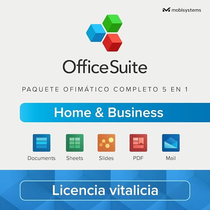 OfficeSuite Home & Business - Licencia de Por Vida - Documents, Sheets, Slides, PDF, Mail & Calendar para Windows
