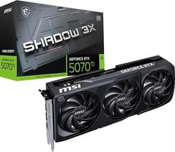 MSI GeForce RTX 5070 Ti 16G Shadow 3X OC Tarjeta gráfica - GPU RTX 5070 Ti, 16 GB de GDDR7 (28 Gbps/256 bits), PCIe 5.0 - Diseño térmico (3 x TORX Fan 5.0) - HDMI 2.1b, DisplayPort 2.1b
