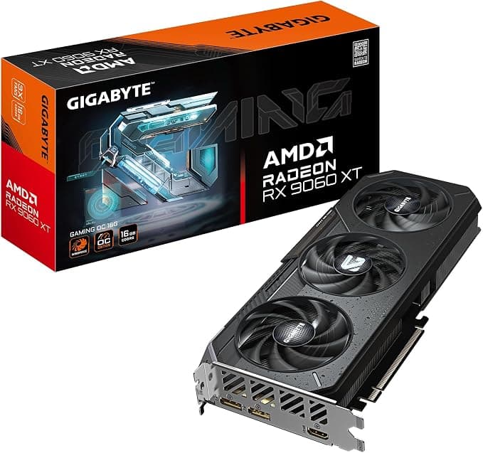 GIGABYTE Radeon RX 9060 XT Gaming OC 16G Tarjeta Gráfica - 16GB GDDR6, 128bit, PCI-E 5.0, 3320 MHz Frecuencia del núcleo, 2 x DisplayPort, 1 x HDMI, GV-R9060XTGAMING OC-16GD