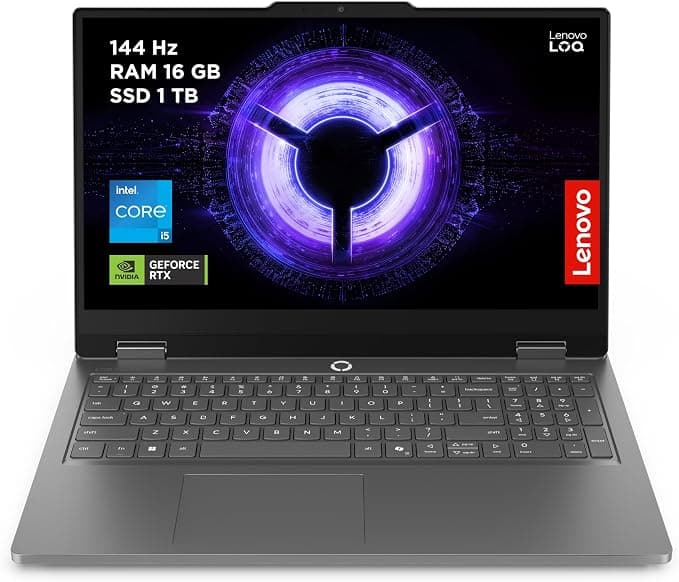 Lenovo LOQ Essential Gen 11 - Ordenador Portátil Gaming IA 15.6'' FHD (Intel Core i5-13450HX, NVIDIA GeForce RTX 5050, 16GB RAM, 1TB SSD, 144 Hz, Wi-Fi 6, Sin Sistema Operativo) QWERTY Español - Gris