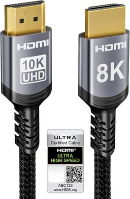 Sniokco 10K 8K 4K Cable HDMI 2.1 48Gbps 1 Metros Certificado Alta Velocidad | Compatible 0.01ms 4K 240Hz 165Hz 120Hz 8K 60Hz eARC Netflix HDCP 2.3 2.2 HDR10+ TV Computadora Monitor Proyector Roku Sky-