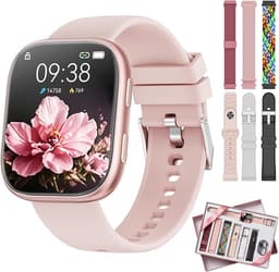 Mingtawn Reloj Inteligente Mujer con 7 Correas, 1.83" Smartwatch con Bluetooth Llamada, 100+ Modos Deportivos, Monitor Pulsometro/SpO2/Sueño, Relojes Inteligentes para Android iOS