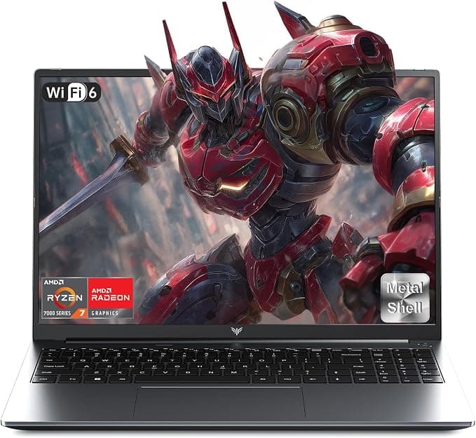 16" Ordenador Portatil Gaming, Ryzen 7 7735HS, hasta 4.75GHz Laptop Oficina | ACEMAGIC 16GB DDR5 RAM 512GB M.2 NVMe SSD Extensiones 4TB, Portátil con 1920x1200P FHD, WiFi-6, 180° Plegado, HDMI, Type-C