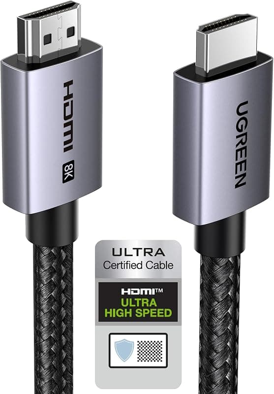UGREEN 8K Cable HDMI 2.1 Certificado 8K 60Hz 4K 240Hz 48Gbps (2M) | Ultra Alta Velocidad Aluminio eARC HDCP Dynamic HDR Dolby Atmos Compatible con Monitor HDTV PS5 PS4 Xbox PC